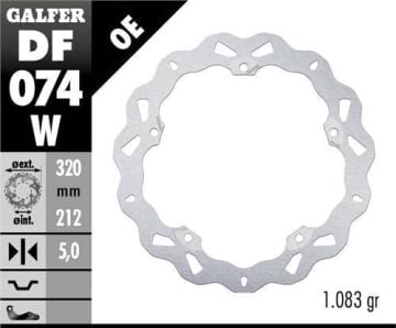 Honda NC 750 S Ön Fren Diski 320 mm 2014-2020 GALFER DALGALI SABİT DİSK