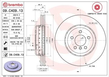 BMW 5 Serisi F10 Ön Fren Diski 535d/xd 348 mm Çap 2011-2016 BREMBO