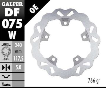 Honda NC 750 S Arka Fren Diski 240 mm 2014-2020 GALFER DALGALI SABİT DİSK