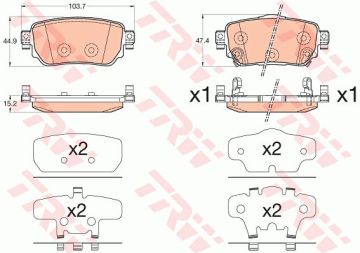 Renault Kadjar Arka Fren Balatası Bütün Modellere 2015 Sonrası TRW