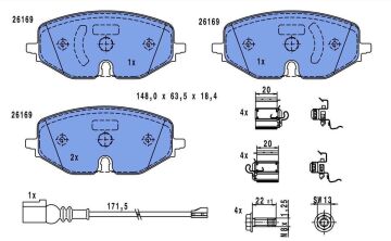 Audi A3 Performanslı Seramik Ön Fren Balatası 30 TFSI 1.0 110 Beygir 2020 Sonrası ATE SERAMİK
