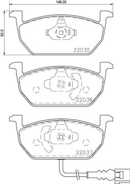 Volkswagen Golf 7 Ön Fren Balatası 1.2 TSI 105 / 110 Beygir 276 mm Disk İçin 2013-2020 BREMBO