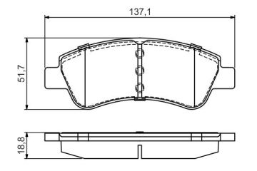 Citroen C4 Ön Fren Balatası 266 mm Disk İçin 2005-2009 BOSCH