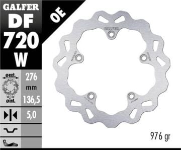 BMW R 1250 GS Arka Fren Diski 276 mm 2019-2023 GALFER DALGALI SABİT DİSK