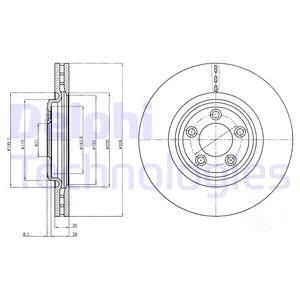 Jaguar XF Fren Diski Ön Aks Sağ ve Sol Takım 2008-2015 326 mm Çap DELPHI