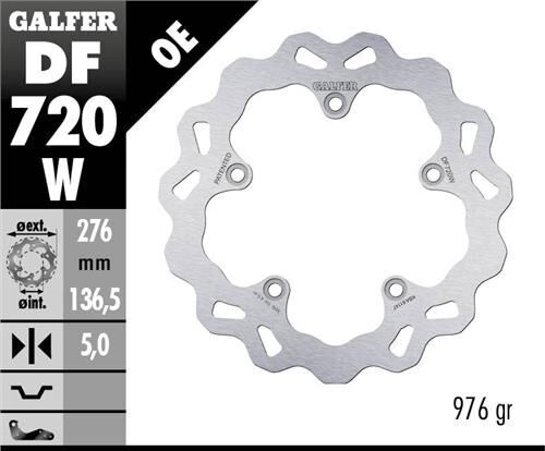 BMW R 1250 GS ADVENTURE Arka Fren Diski 276 mm 2019-2023 GALFER DALGALI SABİT DİSK