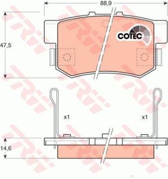 Honda Civic 8 Sedan FD6 Arka Fren Balatası 2006-2011 TRW