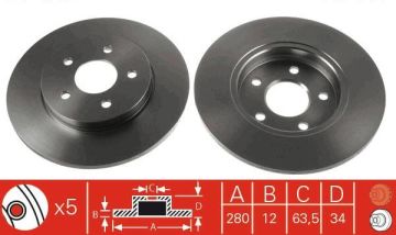 Ford Mondeo 3 Arka Fren Diski 280 mm Çap 2001-2007 TRW