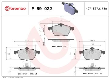 Opel Vectra B Ön Fren Balatası 1.6i 75 Beygir 1999-2002 BREMBO