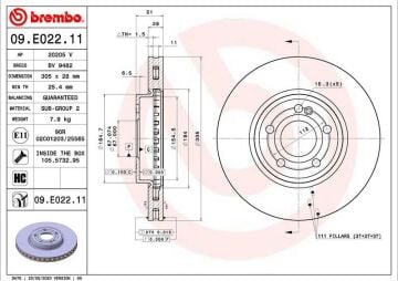 Mercedes A Serisi W177 Kasa A200 1.3 163 Beygir Ön Fren Diski 305 mm Çap AMG Spor Paket 2018 Sonrası BREMBO