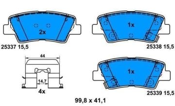 Kia Ceed Arka Fren Balatası Elektrikli El Freni İçin 2018 Sonrası ATE ORIGINAL