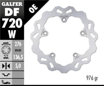 BMW R 1200 GS LC Arka Fren Diski 276 mm 2013-2018 GALFER DALGALI SABİT DİSK