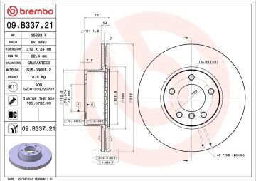 BMW E84 X1 Ön Fren Diski 18i sDrive 312 mm Çap 2010-2015 BREMBO