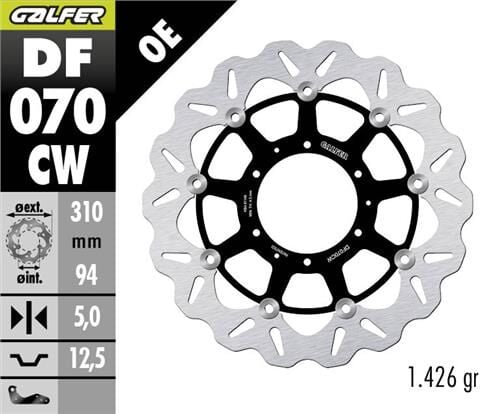 Honda CBR 1000 RR Ön Fren Diski 310 mm 2004-2005 GALFER DALGALI HAREKETLİ ALÜMİNYUM DİSK
