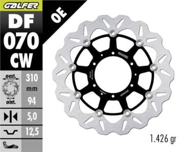 Honda CBR 1000 RR Ön Fren Diski 310 mm 2004-2005 GALFER DALGALI HAREKETLİ ALÜMİNYUM DİSK