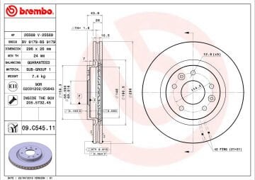 Nissan Qashqai J11 Ön Fren Diski 296 mm Çap 2014-2021 BREMBO
