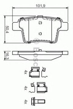 Ford Mondeo 3 Arka Fren Balatası 2005-2007 BOSCH