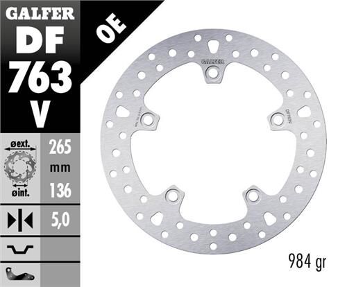 BMW R 1200 GS Arka Fren Diski 265 mm 2004-2012 GALFER YUVARLAK SABİT DİSK