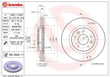 Renault Koleos Ön Fren Diski 296 mm Çap 2016 Sonrası BREMBO