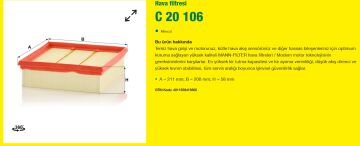 Opel Corsa D Hava Filtresi 1.2 80 Beygir 2006-2014 MANN