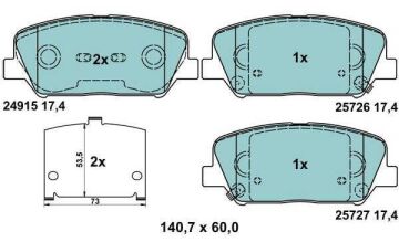Hyundai i30 Performanslı Seramik Ön Fren Balatası 1.6 T-GDI 186 Beygir 300 mm Disk İçin 2012-2016 ATE SERAMİK
