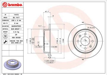 Honda Civic 6 Arka Fren Diski 1.6 / 1.6 VTEC 1996-2001 BREMBO