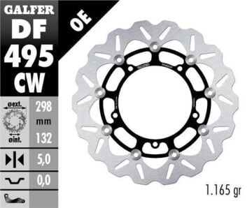 Yamaha MT-09 SP Ön Fren Diski 298 mm 2018-2020 GALFER DALGALI HAREKETLİ ALUMİNYUM DİSK