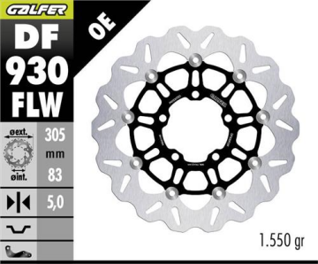 Triumph Tiger 1200 XR Ön Fren Diski 305 mm 2018–2021 GALFER DALGALI HAREKETLİ ÇELİK DİSK