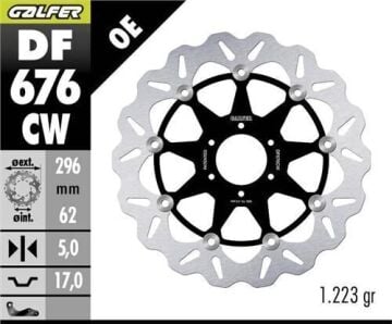 Honda CBR 600 F Ön Fren Diski 296 mm 1999-2000 GALFER DALGALI HAREKETLİ ALÜMİNYUM DİSK