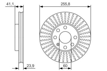 Opel Astra G Ön Fren Diski 1.4 / 1.6 / 1.7 DTI 256 mm Çap 1998-2004 BOSCH