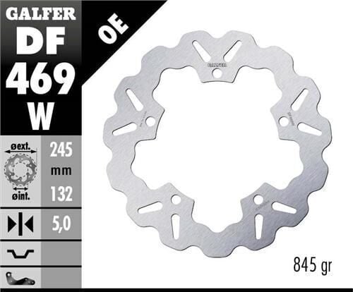 Yamaha MT-09 SP Arka Fren Diski 245 mm 2021-2023 GALFER DALGALI HAREKETLİ ALUMİNYUM DİSK
