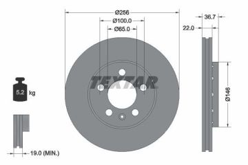 Volkswagen Polo 5 Ön Fren Diski 1.2 TDI 75 Beygir 256 mm 2010-2017 TEXTAR