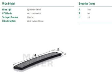 BMW 3 Serisi E46 320d Karbonlu Polen Filtresi 150 Beygir 1999-2005 MANN
