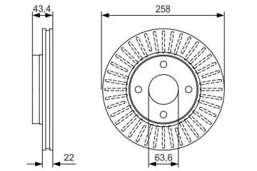 Ford Fiesta 6 Ön Fren Diski 258 mm Çap 2009-2017 BOSCH