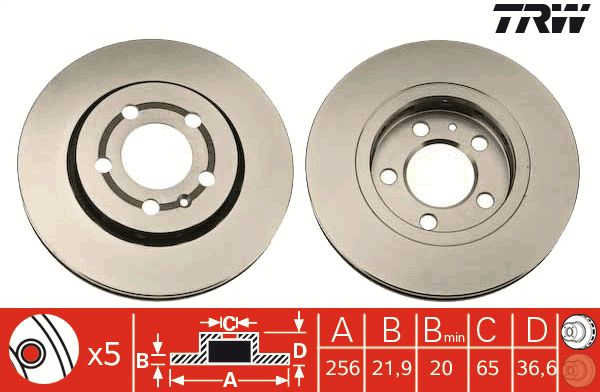 Audi S3 Arka Fren Diski 1.8 T Quattro 256 mm Çap 1996-2003 TRW