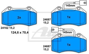 Alfa Romeo Mito Ön Fren Balatası 1.4 Turbo 170 Beygir Brembo Sistem ATE ORIGINAL