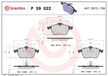 Opel Vectra B Ön Fren Balatası 1.8 16V 115 Beygir 1999-2002 BREMBO