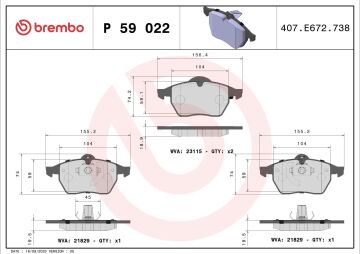 Opel Vectra B Ön Fren Balatası 1.8 16V 125 Beygir 1999-2002 BREMBO