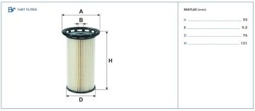 Audi Q2 Mazot Filtresi 30 TDI 115 Beygir Uzun Tip / Sensörsüz 2016 Sonrası FILTRON