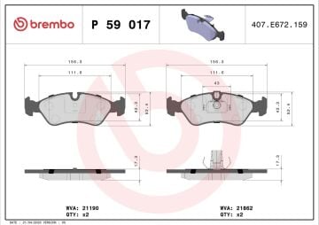 Opel Vectra B Ön Fren Balatası 1.8 16V 115 Beygir 1996-1998 BREMBO