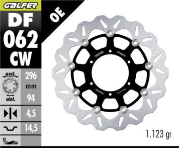 Honda CBR 600 F Ön Fren Diski 296 mm 2011-2016 GALFER DALGALI HAREKETLİ ALÜMİNYUM DİSK