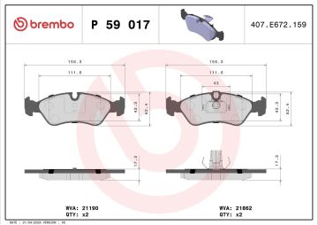 Opel Vectra B Ön Fren Balatası 1.8 16V 125 Beygir 1996-1998 BREMBO