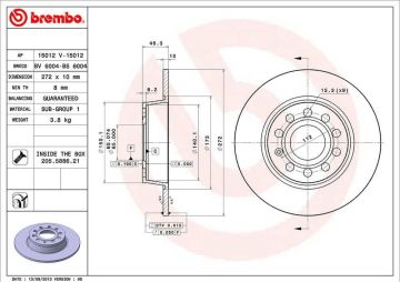 Volkswagen Golf 7 Arka Fren Diski 1.6 TDI 272 mm Çap 2013-2020 BREMBO