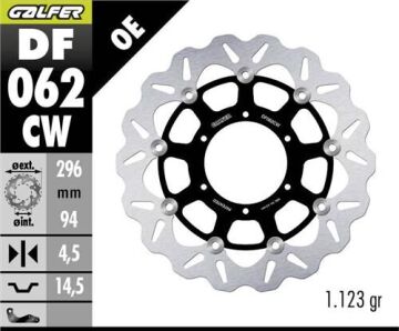 Honda CBR 600 FA Ön Fren Diski 296 mm 2011-2016 GALFER DALGALI HAREKETLİ ALÜMİNYUM DİSK