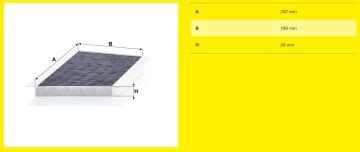Mercedes C Serisi W203 Kasa C200 Kompressor Karbonlu Polen Filtresi 1.8 163 Beygir Montaj Tarafı Motor Bölmesi 2001-2006 MANN