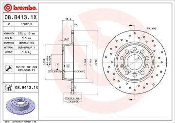 Volkswagen Jetta 3 Performanslı Arka Fren Diski 1.4 TSI 122 Beygir 272 mm Çap Delikli 2006-2011 BREMBO XTRA