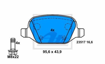 Alfa Romeo 147 Arka Fren Balatası 276 mm Diske İçin ATE ORIGINAL