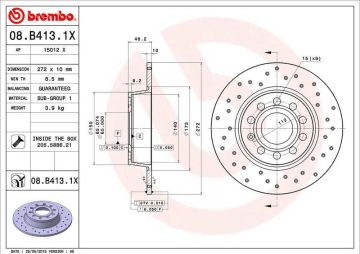 Volkswagen Jetta 4 Performanslı Arka Fren Diski 1.4 TSI 122 Beygir 272 mm Çap Delikli 2011 Sonrası BREMBO XTRA