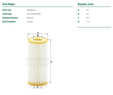 Audi A4 B9 Kasa Yağ Filtresi 45 TFSI 265 Beygir 2015 Sonrası MANN
