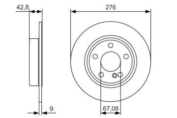 Mercedes B Serisi W246 Kasa B200 Arka Fren Diski 276 mm Çap Standart Paket 2012-2018 BOSCH